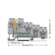 WAGO - Initiator/Aktor-Reihenklemme 4-Leiter-Initiatoren-LED 270-570/281-507 Klemme, 0,08-2,5mm² − 50 Stück