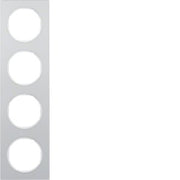 Berker - Abdeckrahmen Rahmen Alu/pows 10142274 4fach