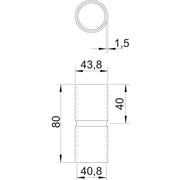 OBO Bettermann - Muffe für Installationsrohre Edelstahlverbindungsmuffe SV40W A4 ohne Gewinde 40mm − 10 Stück