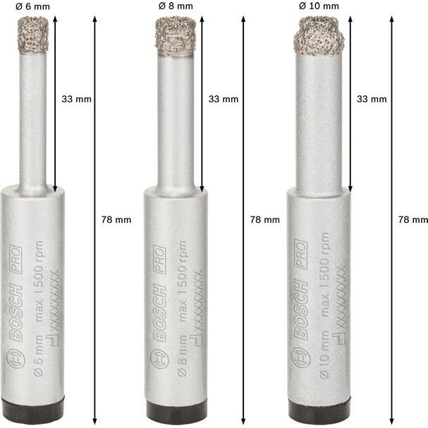 Bosch - Bohrkronenset PRO Ceramic dry 2608587145 Bohrer-Set 6 x 33 8