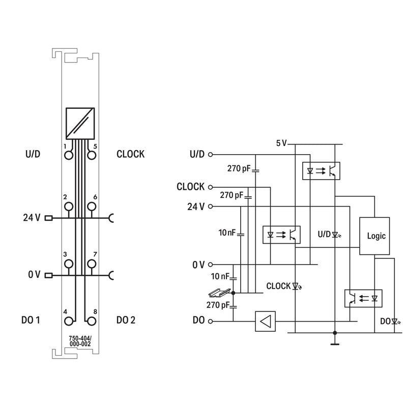 WAGO - Feldbus, Dez. Peripherie - Funktions-/Technologie-Modul Torzeitzähler lichtgrau 750-404/000-002