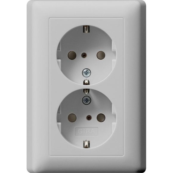Gira - Steckdose SCHUKO-Steckdose 2-f. 0783015 SH+Vollpl. grau