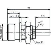 Telegärtner - Koax-Steckverbinder TNC-Einbaubuchse cr 100023764 RG 316/U