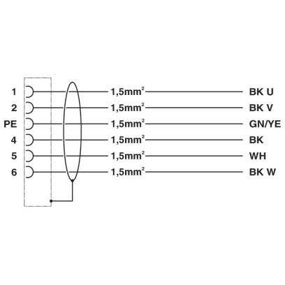 Phoenix Contact - Energiekabel < 1 kV, für ortsveränderlichen Einsatz Kabelstecker K-5E - OE/01#1620417 kunststoffumspritzt − 2 Stück