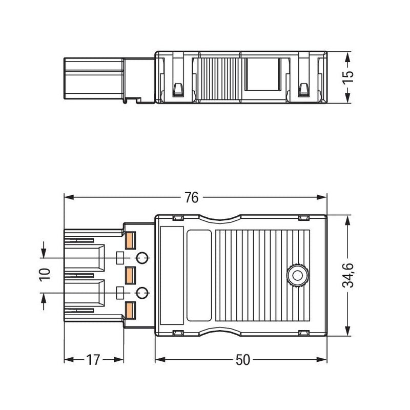 WAGO - Steckverbinder für steckbare Gebäudeinstallation Brückungsstecker 770-113/147-000 3-polig,schwarz − 25 Stück