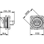 Telegärtner - LWL-Kupplung STX V1 Flanschset 100007578 LC-D Kupplung MM