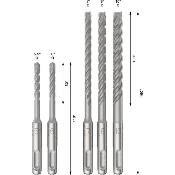 Bosch - Bohrer-Set PRO SDS plus-5X 2608837138 Hammerbohrer-Set