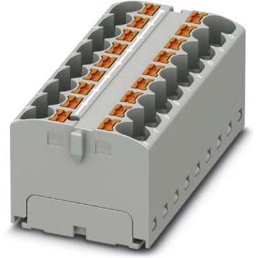 Phoenix Contact - Durchgangs-Reihenklemme Verteilerblock PTFIX 18X4-G GY 18p, 0,2-6qmm grau − 8 Stück