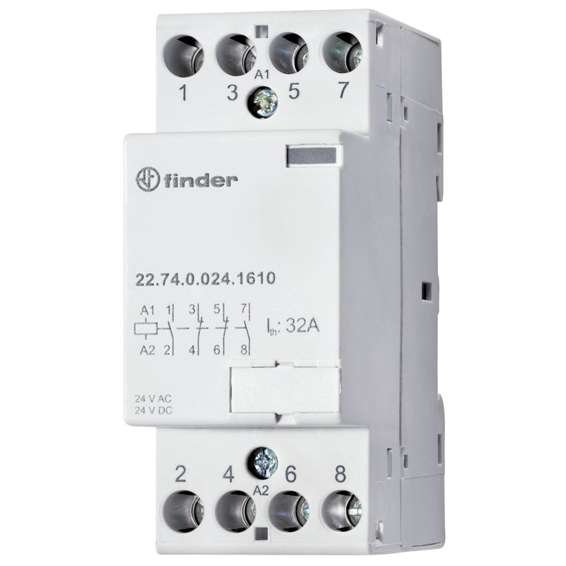 Finder - Installationsschütz für Reiheneinbau Schütz für Reiheneinbau 22.74.0.024.1310 4S, 32A − 5 Stück