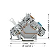 WAGO - Initiator/Aktor-Reihenklemme 3-Leiter-Initiatorenklemme 280-563 2,5 mm²,grau − 50 Stück
