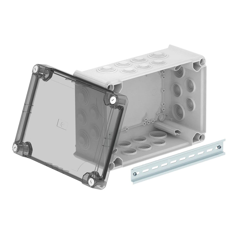 OBO Bettermann - Dose, Gehäuse für Montage auf der Wand/Decke Kabelabzweigkasten T 350 HD TR m. transp. Deckel