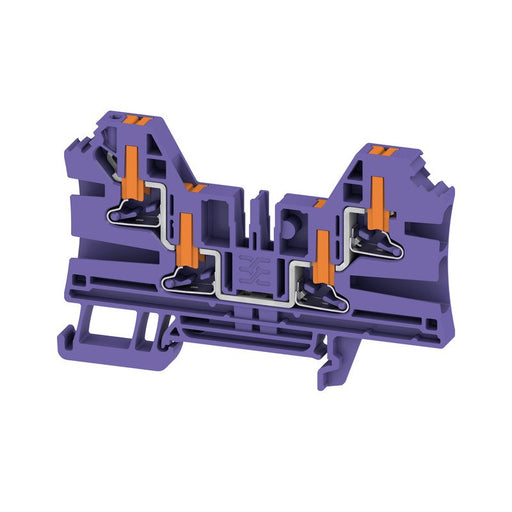 Weidmüller - Durchgangs-Reihenklemme Klemme, PUSH IN, violett AL4C 4 VT − 50 Stück