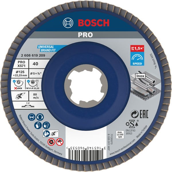 Bosch - Trenn-/Schleifscheibe PRO X571 2608619209 Fächerschleifscheibe