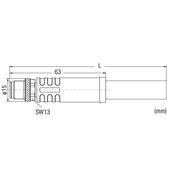 WAGO - Konfektioniertes Sensor-Aktor-Kabel Power-Leitung M12L-St. 756-3503/050-100 axial,5-polig