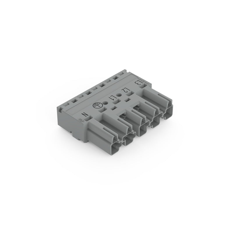 WAGO - Steckverbinder für steckbare Gebäudeinstallation Stecker 5-polig 770-255/060-000 Kod. B,grau − 50 Stück