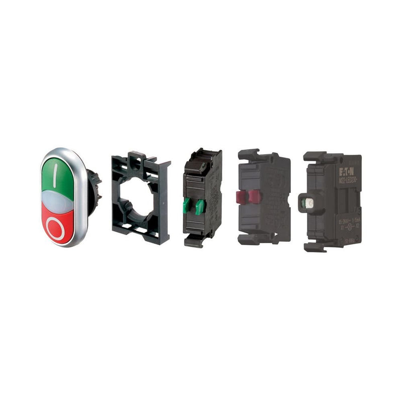 Eaton - Frontelement für Drucktaster Komplettgerät M22-DDL-GR-X1#132625 Doppeldrucktaste