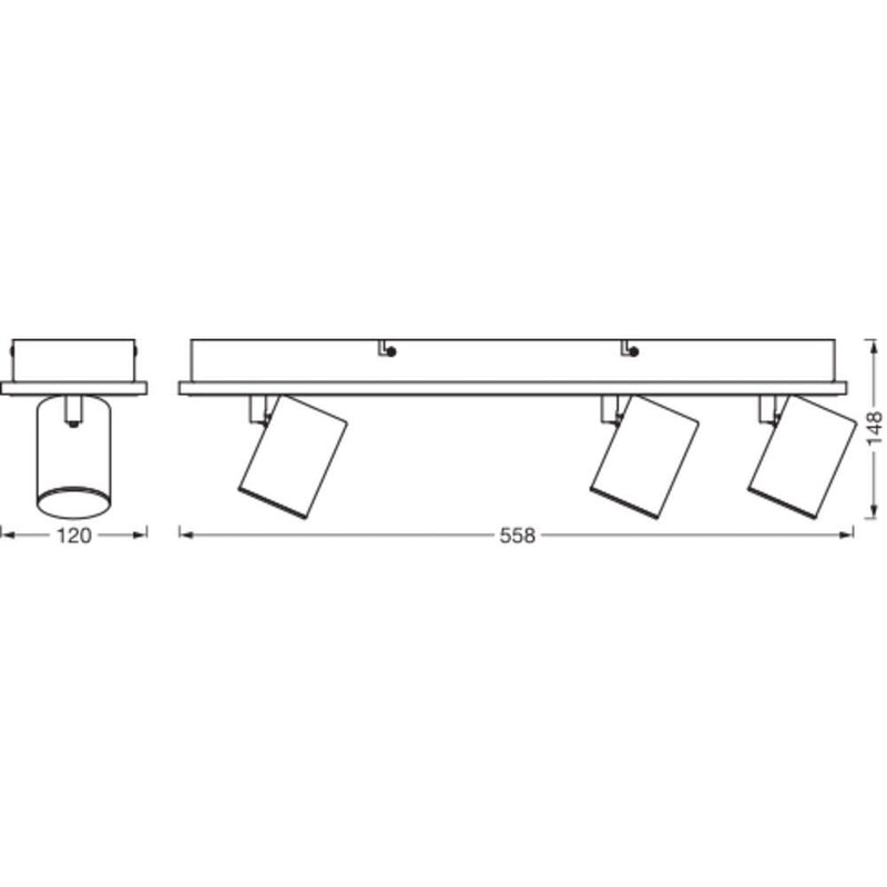 Ledvance - Decken-/Wandleuchte LED-Spotstrahler Decor #4058075833838 3 Spots, schwarz
