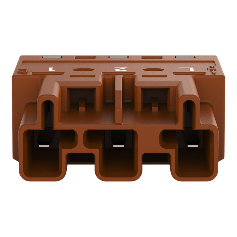 WAGO - Steckverbinder für steckbare Gebäudeinstallation Stecker 3-polig 770-1373 braun − 100 Stück