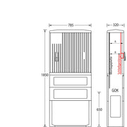 uesa - Gehäuse/Schaltschrank (leer) Säule A100-M-1850 1850x785x320mm