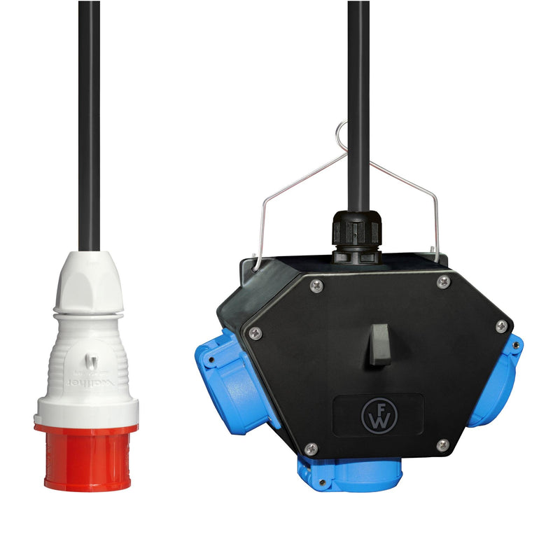 Walther Werke - CEE-Steckdosen-Kombination (IEC 60309) Vollgummi X-BoxX 64X0002 16A, 3 Schutzk.s