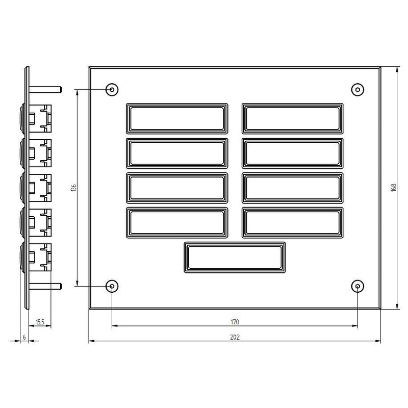 Grothe - Klingeltableau für Türkommunikation Etagenplatte ETA 845 EV1