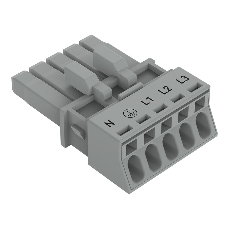WAGO - Steckverbinder für steckbare Gebäudeinstallation Buchse 5-polig 890-245/060-000 Kod. B,grau − 50 Stück