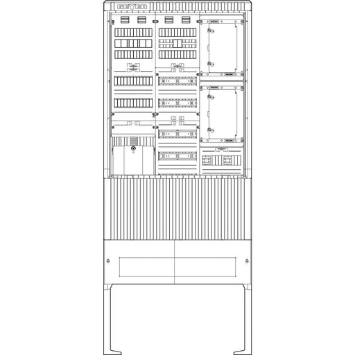 ABN - Zähler-Komplettschrank Zähleranschlusssäule SZ207ZA2505R 2 ZPVert.5R APZ 5pol