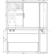 Hensel - Verteilerschrank für Energieversorgung Ladeverteiler Mi EV 44kW 3010 b. z. 3 Doppelladepu