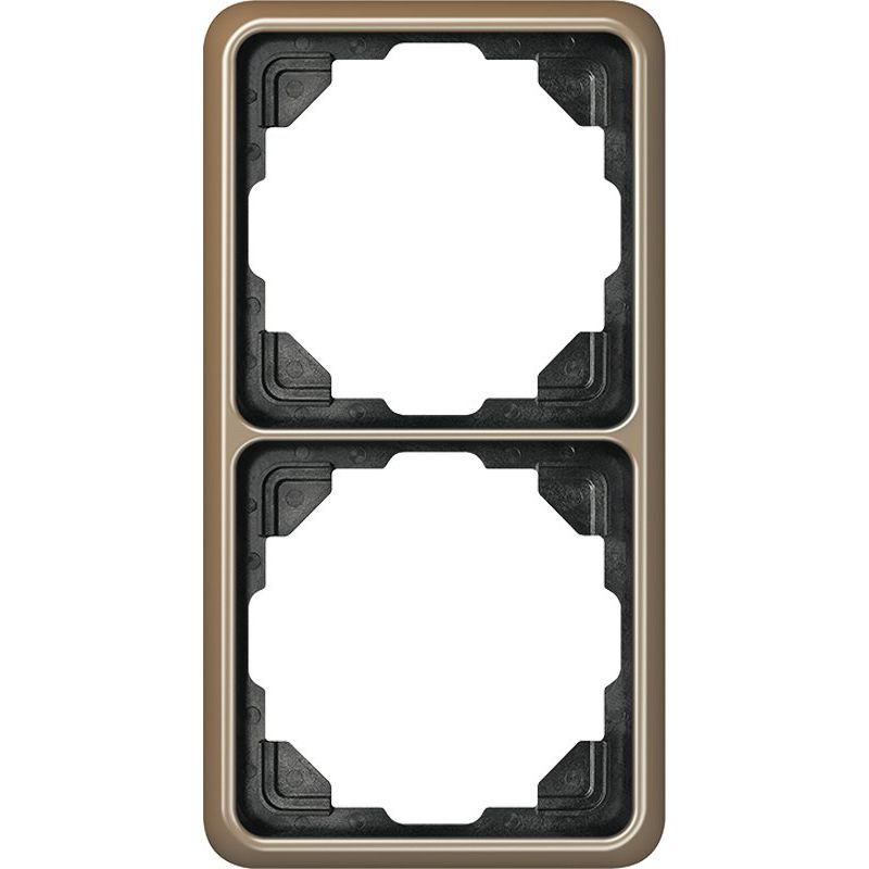 Jung - Abdeckrahmen Rahmen 2-fach gold brz CD 582 GB waage/senkrecht