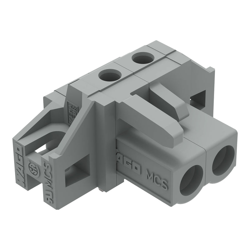 WAGO - Leiterplattensteckverbinder THT-Federleiste abgewink. 232-232/031-000 Rastermaß 5mm,grau − 100 Stück