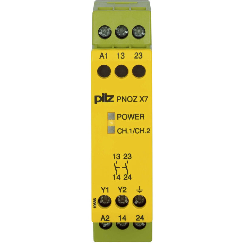 Pilz - Gerät zur Überwachung von sicherheitsgerichteten Stromkreisen Not-Aus-Schaltgerät PNOZ X7 #774056 230VAC 2n/o