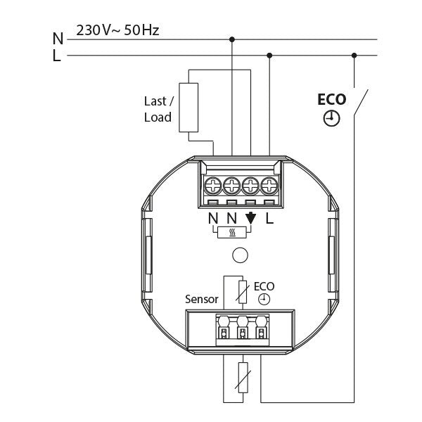 Eberle Controls - Raumthermostat/Uhrenthermostat UP-Thermostat FIT np 3L / blau