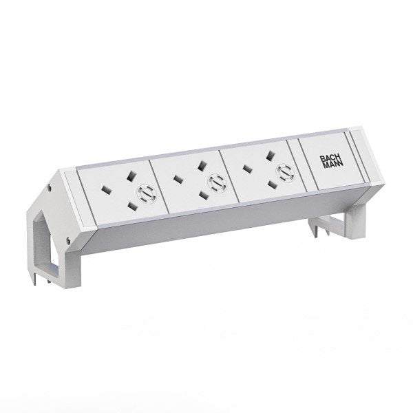 Bachmann - Multi-Tischsteckdose Steckdosenleiste 937.419 DESK2 ALU WHITE