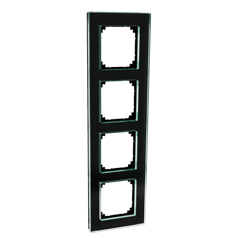 Elso - Abdeckrahmen Echtglas-Rahmen 4-fach WDE004014 schwarz