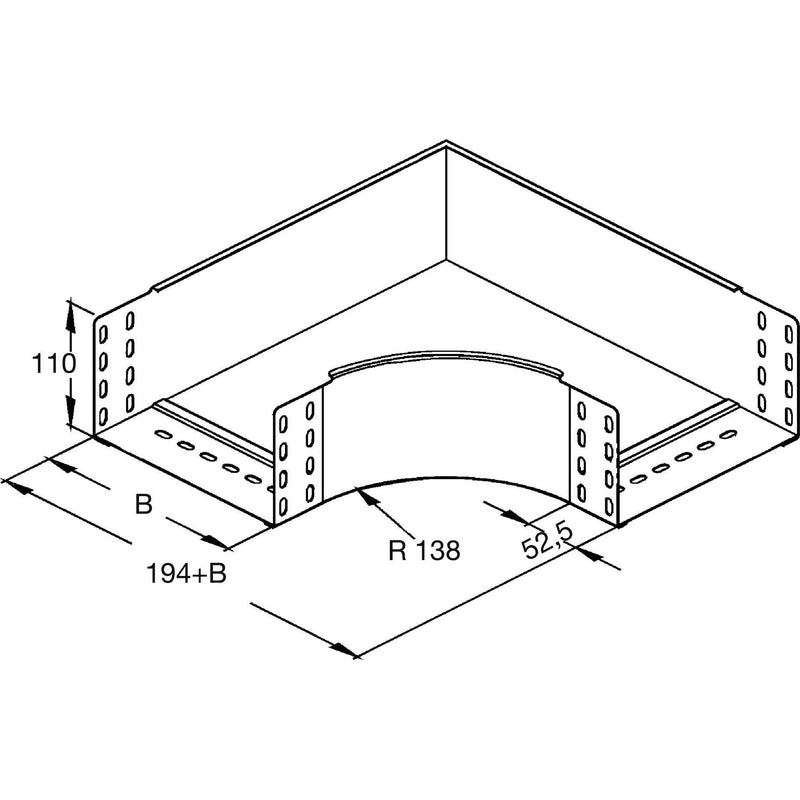 Rico - Bogen für Kabelrinne Bogen 153W3-200-B 200x100mm