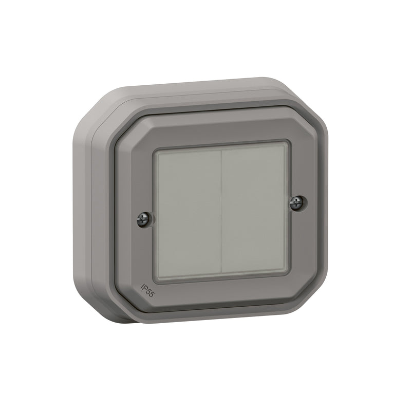 Legrand - Funksender Wandsender Licht 2-fach Legrand 069819L IP 55, Grau