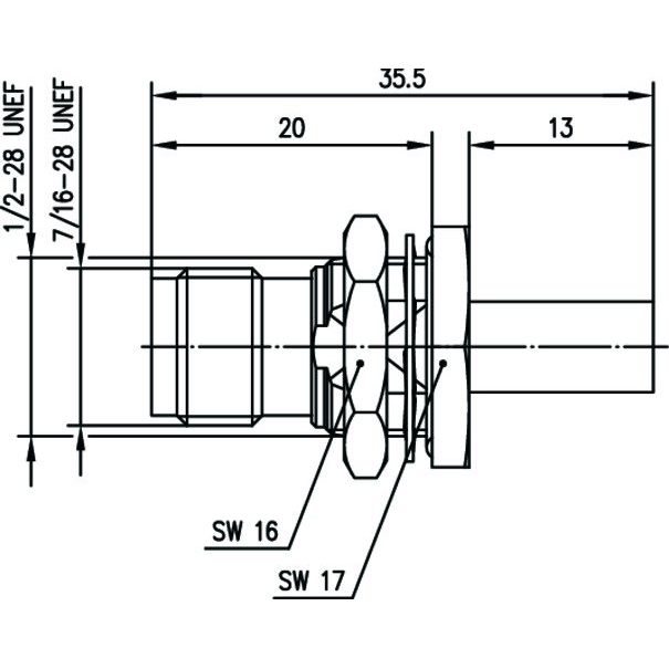 Telegärtner - Koax-Steckverbinder TNC Kabeleinb.buchse 100023823 löt/cr RG59 75Ohm − 5 Stück