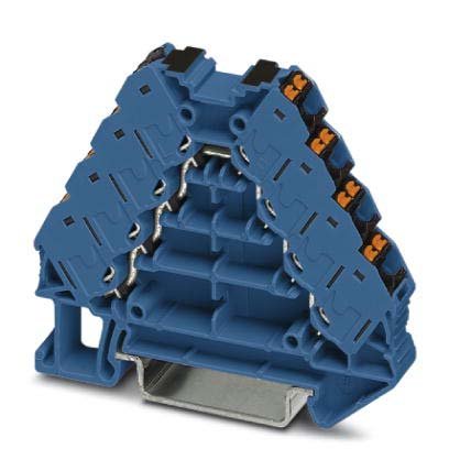 Phoenix Contact - Durchgangs-Reihenklemme Potenzialverteiler PTRV 4-PV BU/BK 0,14-2,5qmm, 2-polig − 10 Stück