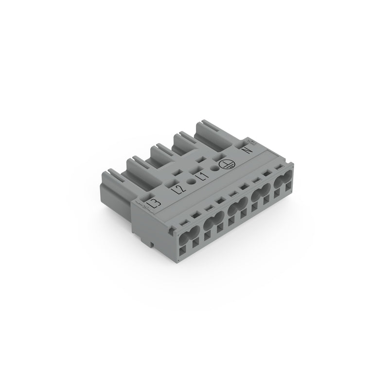 WAGO - Steckverbinder für steckbare Gebäudeinstallation Stecker 5-polig 770-255/060-000 Kod. B,grau − 50 Stück