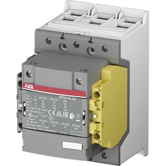 ABB Stotz S&J - Leistungsschütz zum Schalten von Wechselstrom Safetyschütz AFS116-30-12-12 48-130V 50/60Hz / DC