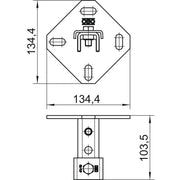 OBO Bettermann - Befestigungselement für Stiel/Profilschiene Wandhalter WBDHE 41 FT 110qmmx5x102mm,Stahl