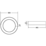 Brumberg Leuchten - Decken-/Wandleuchte LED-Anbau-Ringleuchte 13570174CA CAS., D600mm, H100mm