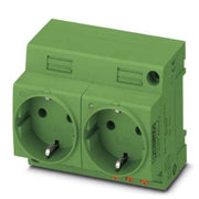 Phoenix Contact - Steckdose Reiheneinbau Doppelsteckdose EO-CF/PT/LED/DUO/GN Steckgesicht Typ CF − 2 Stück