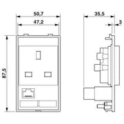 Phoenix Contact - Frontplatte (Schaltschrank) Datenfrontplatte VSFPSDGBRJ456ABUBU Steckdose inkl.RJ45