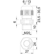 OBO Bettermann - Kabelverschraubung V-TEC VM20UV LGR UV-beständig M20, PA − 50 Stück