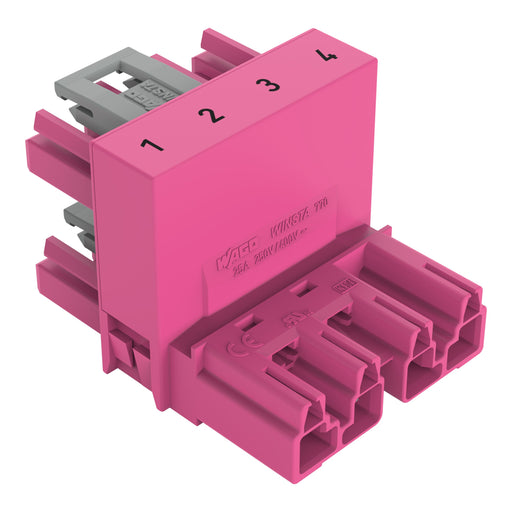 WAGO - Kompaktverteiler für steckbare Gebäudeinstallation h-Verteiler 4-polig 770-1683 Kod. B,pink − 50 Stück