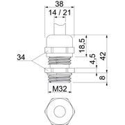 OBO Bettermann - Kabelverschraubung V-TEC VM32 EMV − 20 Stück