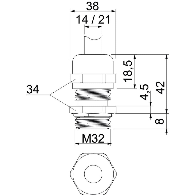OBO Bettermann - Kabelverschraubung V-TEC VM32 EMV − 20 Stück