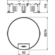 OBO Bettermann - Nivellierbare Kassette für Kanaleinbau, Doppel- und Hohlboden Kassette rund RKS2 R7 V25 D=275mm