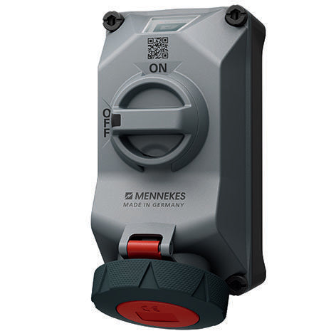 Mennekes - CEE-Steckdose abschaltbar, abgesichert (IEC 60309) Wandsteckdose DUOi R 5814506TC 32A5P6h 400V IP69 − 1 Stück